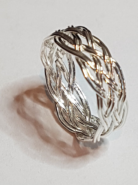 silver Turks Head knot ring - womens