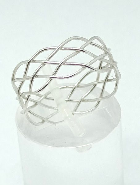 Turks Head Knot Ring, Silver - 1 strand