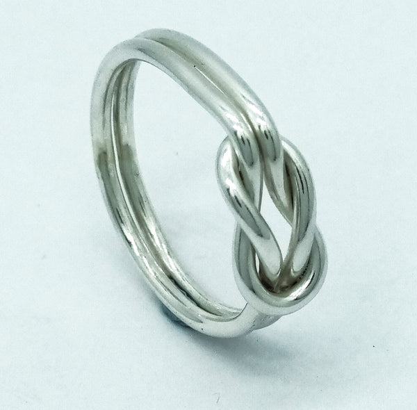 Heavy Silver and Gold Reef Knot Ring