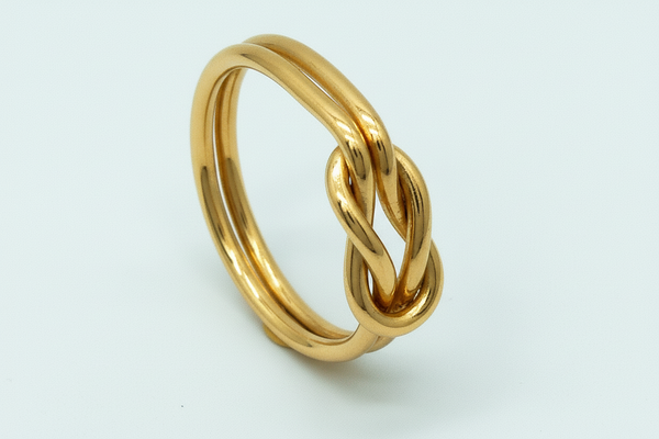 Heavy Gold Reef Knot Ring