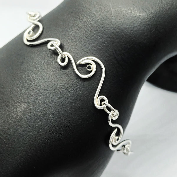 Bracelet jonc argenté Reef