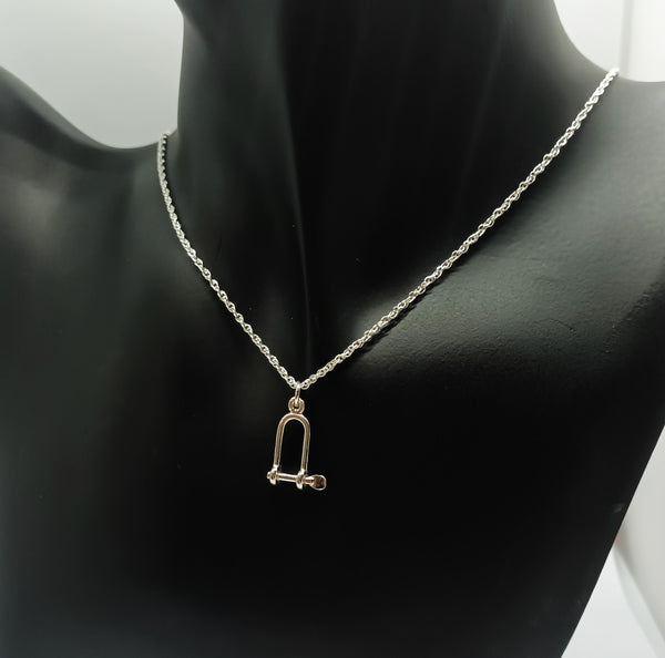 Silver Small Long Shackle Necklace