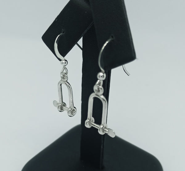Silver Small Long Shackle Earrings