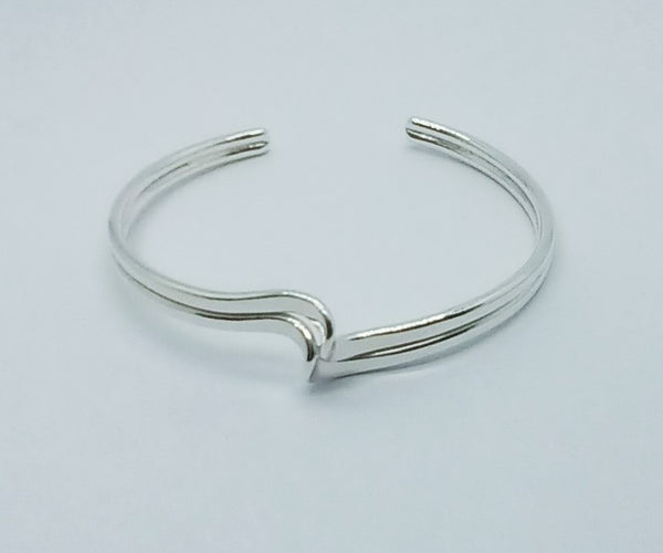 Bracelet jonc argenté Reef