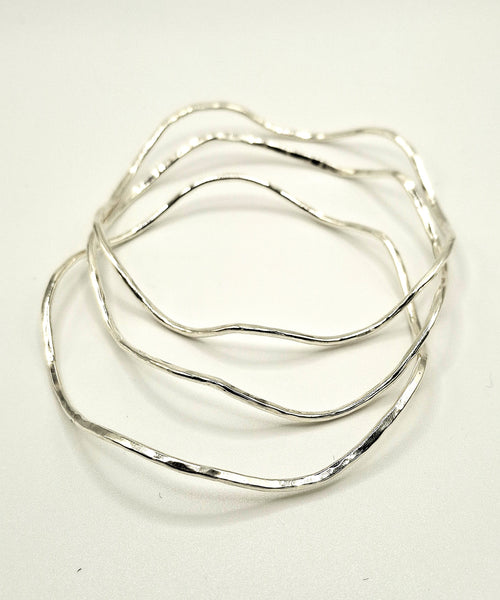 Bracelet jonc argenté Reef
