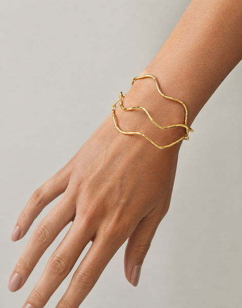Bracelet jonc argenté Reef