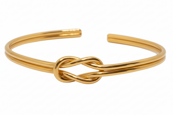 Gold Reef Knot Bangle