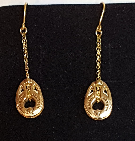 9ct Gold Harken T2 Block Earrings