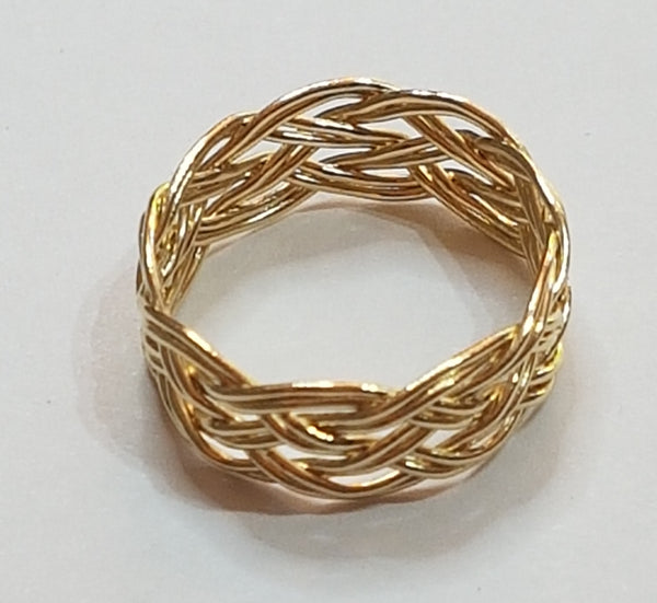 Turks Head Knot Ring, Gold - 2 strand