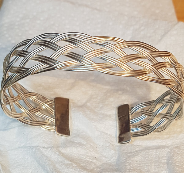 Turks Head Knot Cuff, Silver - 3 strand