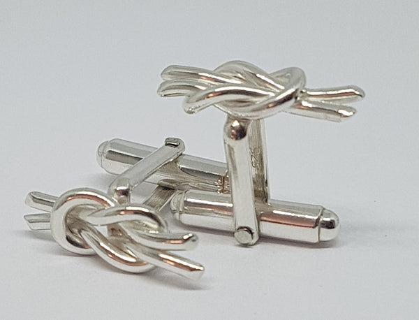 Silver Reef Knot Cufflinks - heavy