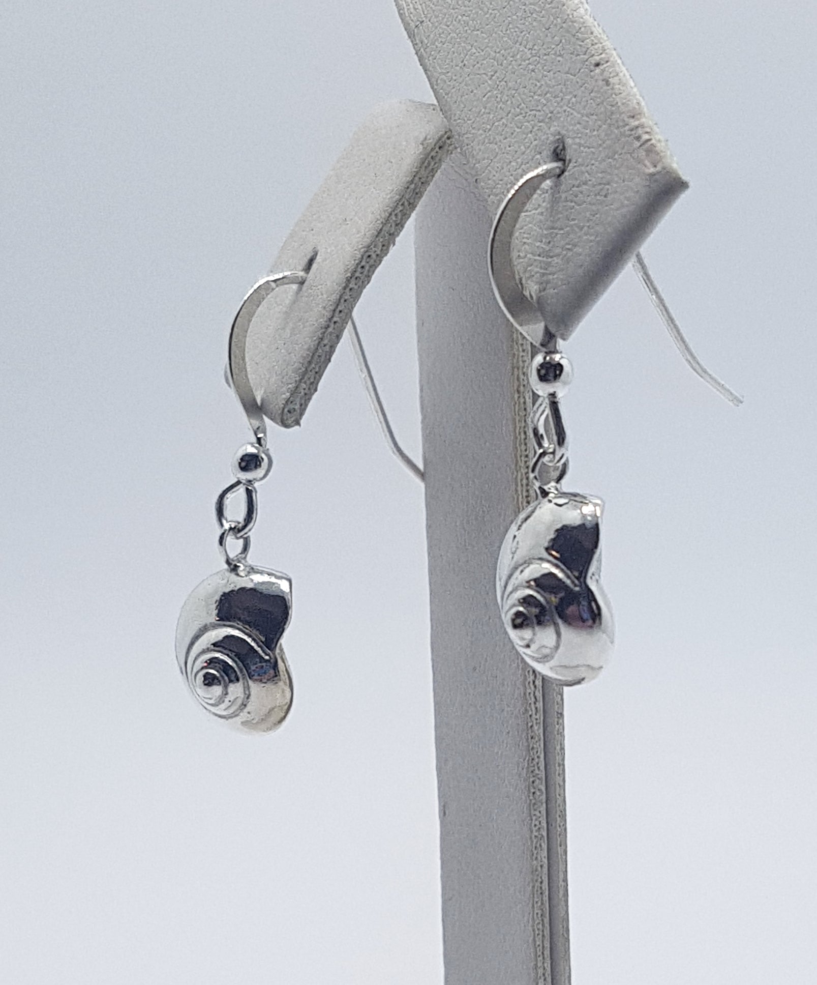 Whorled Silver Shell - Earrings