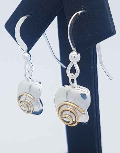 Whorled Silver/Gold Shell - Earrings