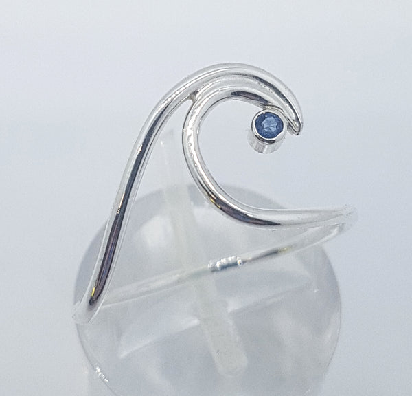 Wave Ring with Sapphire - Ring