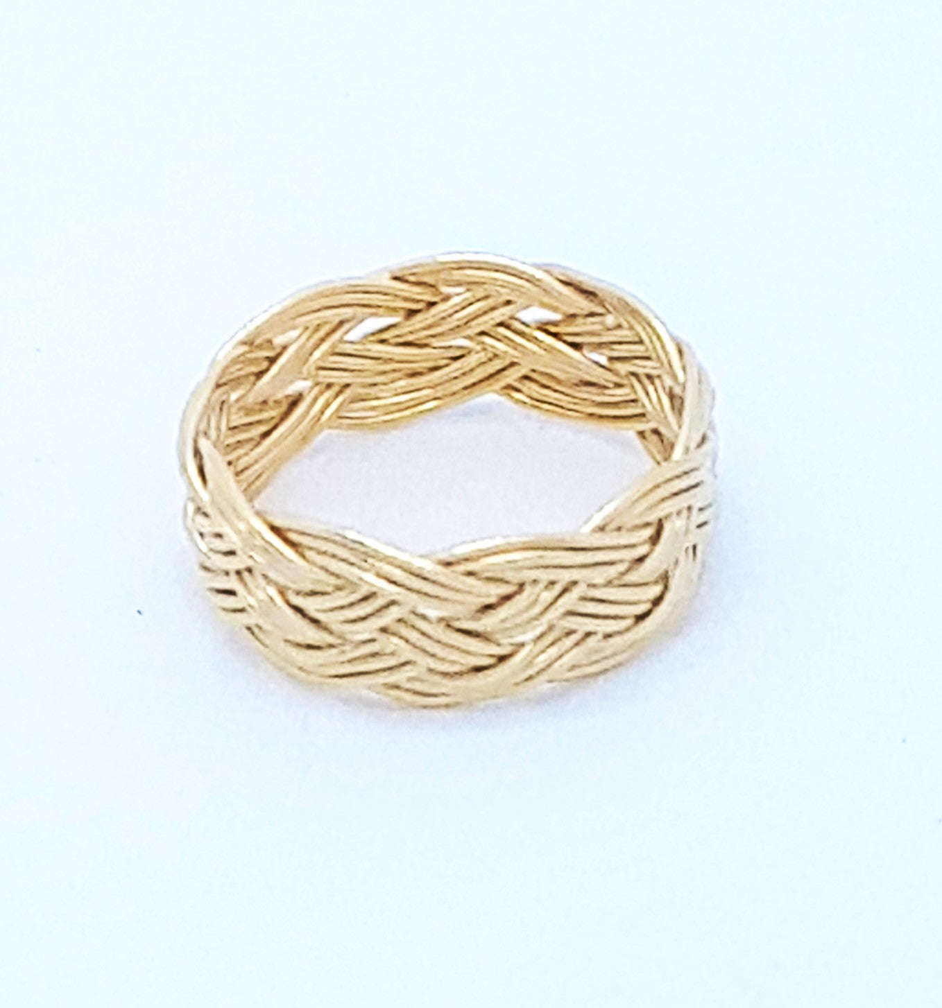 Turks Head Knot Ring, Gold - 3 strand, lightweight