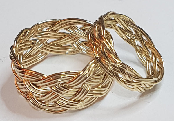 Turks Head Knot Ring, Gold - 3 strand, heavy weight