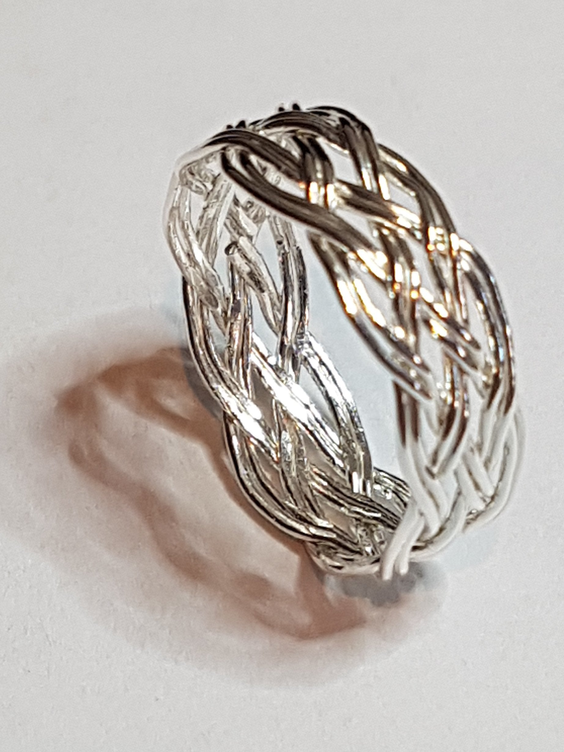 silver Turks Head knot ring - womens