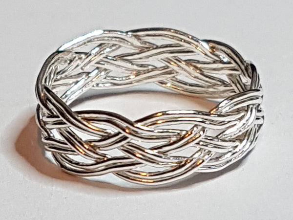 silver Turks Head knot ring - womens