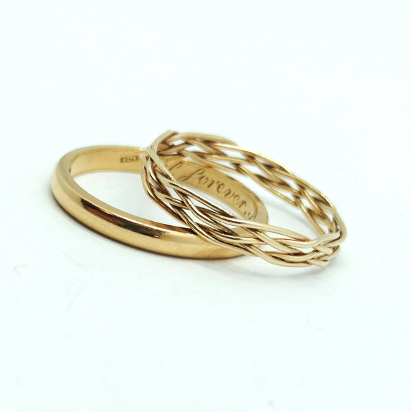 Turks Head Knot Ring, Gold - 1 strand