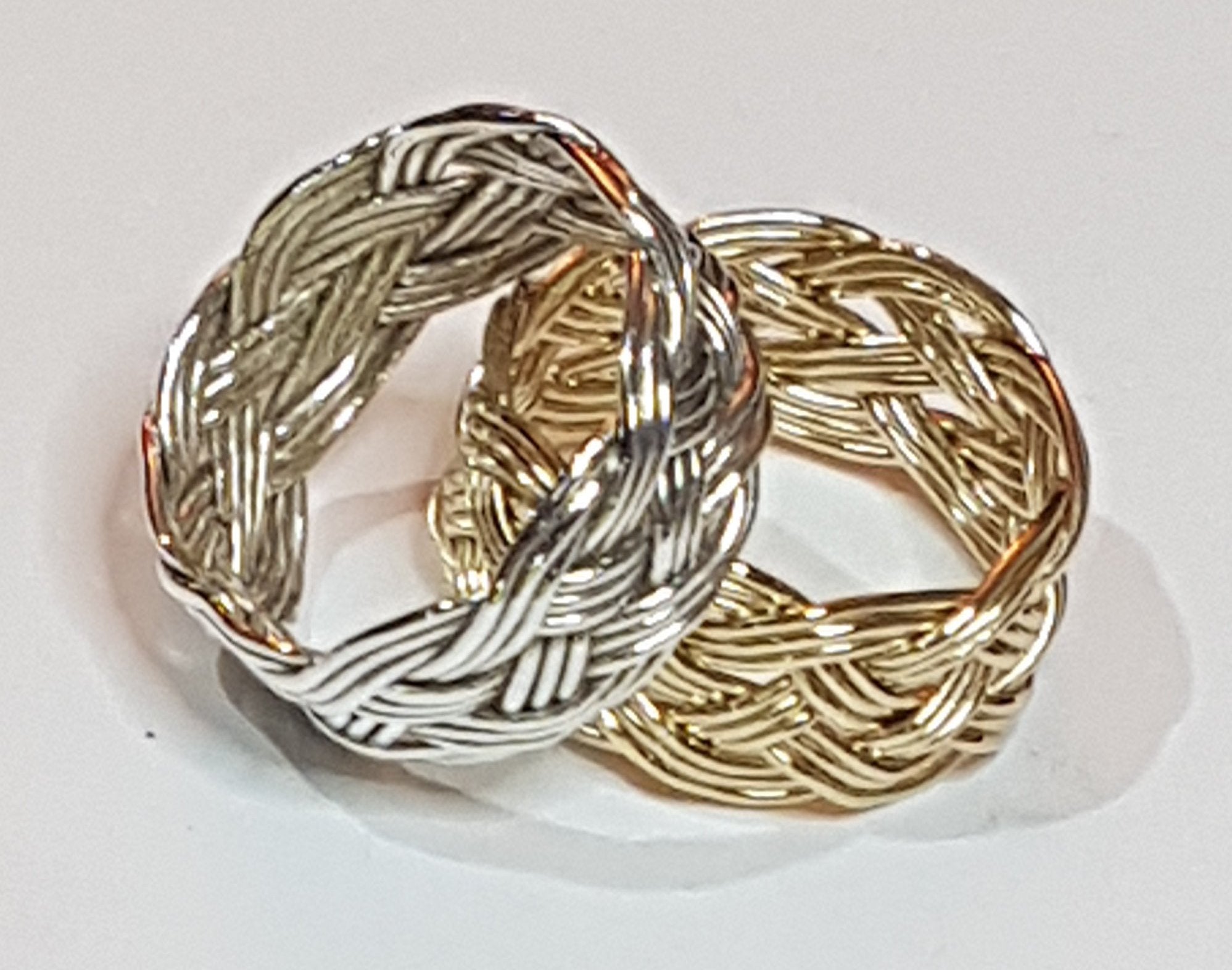 Turks Head Knot Ring, Gold - 3 strand, heavy weight