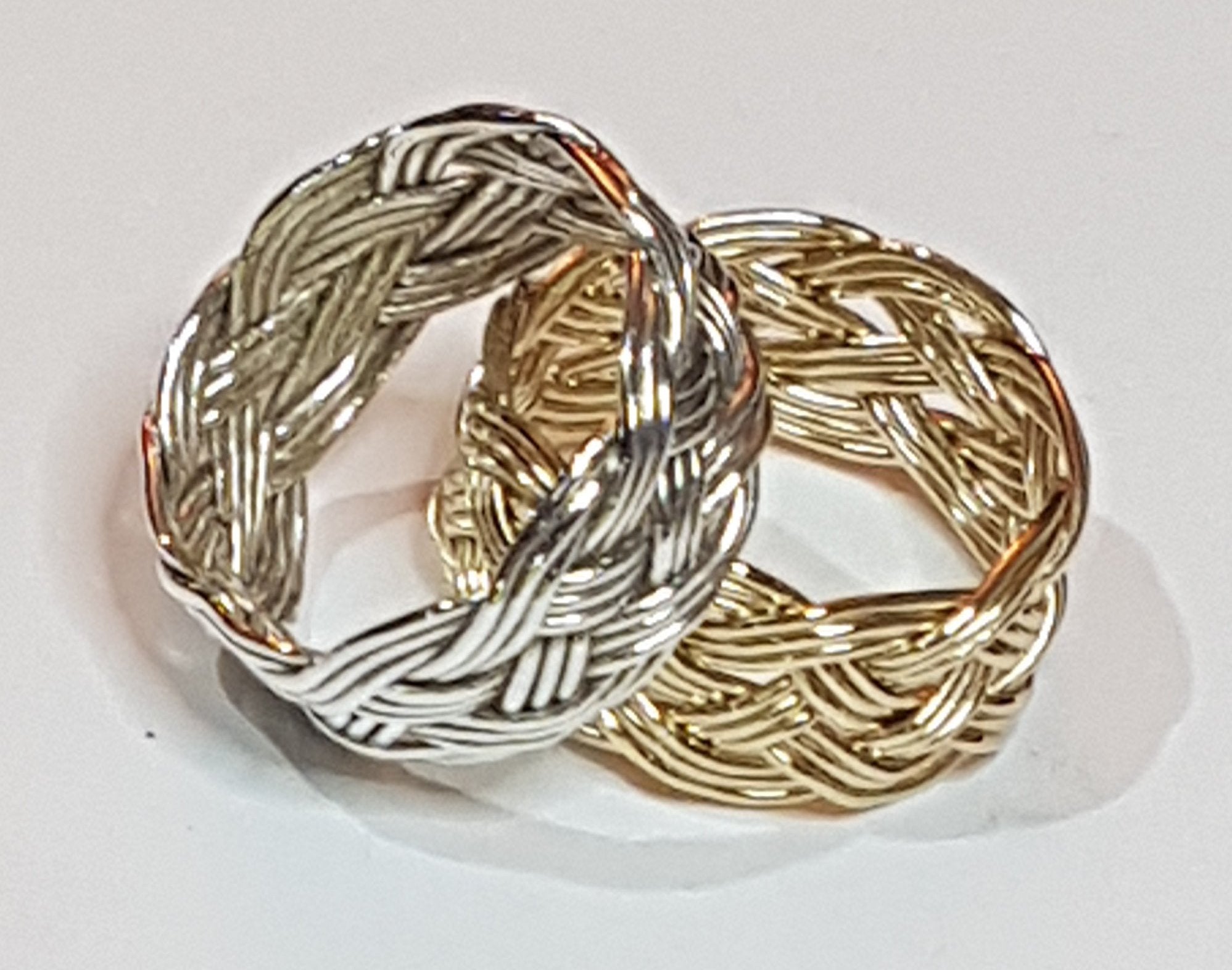 Turks Head Knot Ring, Gold - 3 strand, lightweight