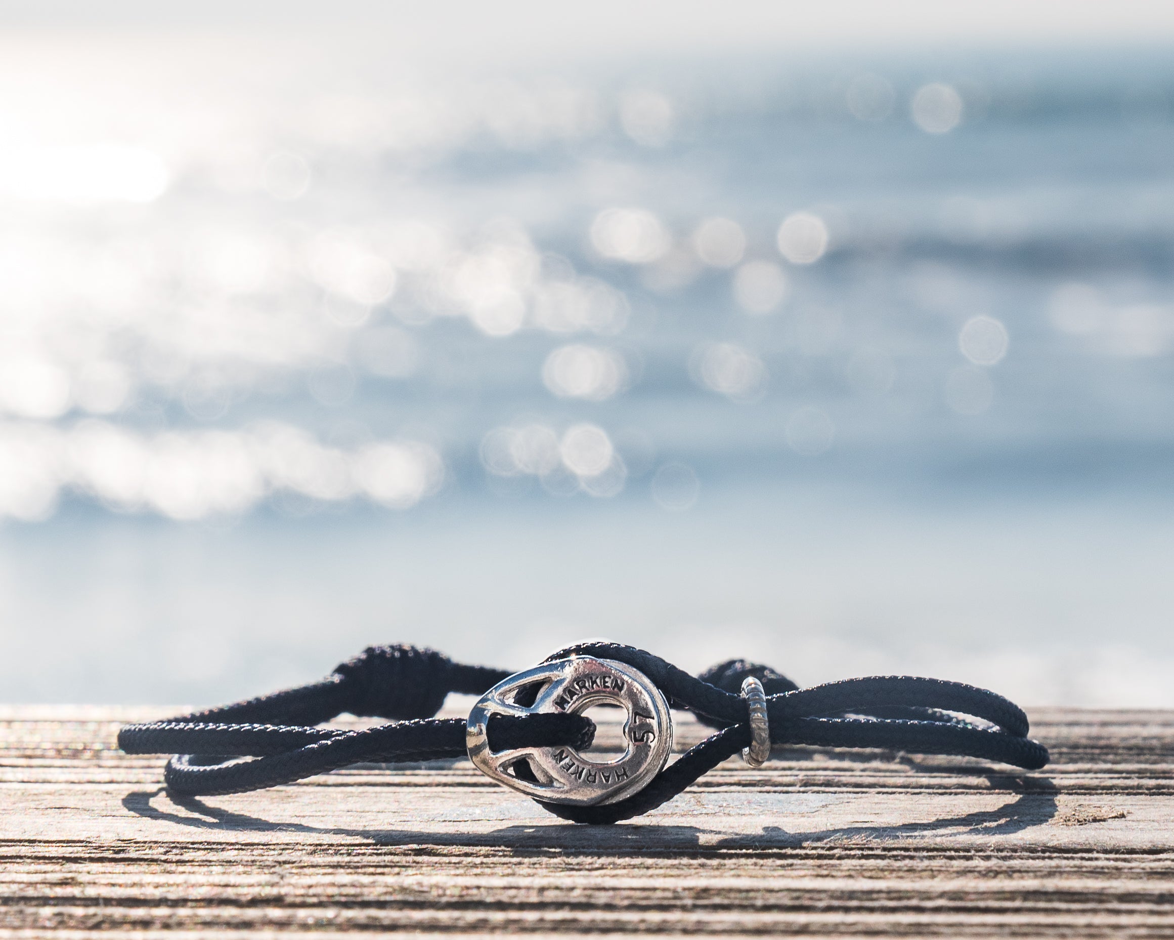 Silver Harken T2 Block Cord Bracelet