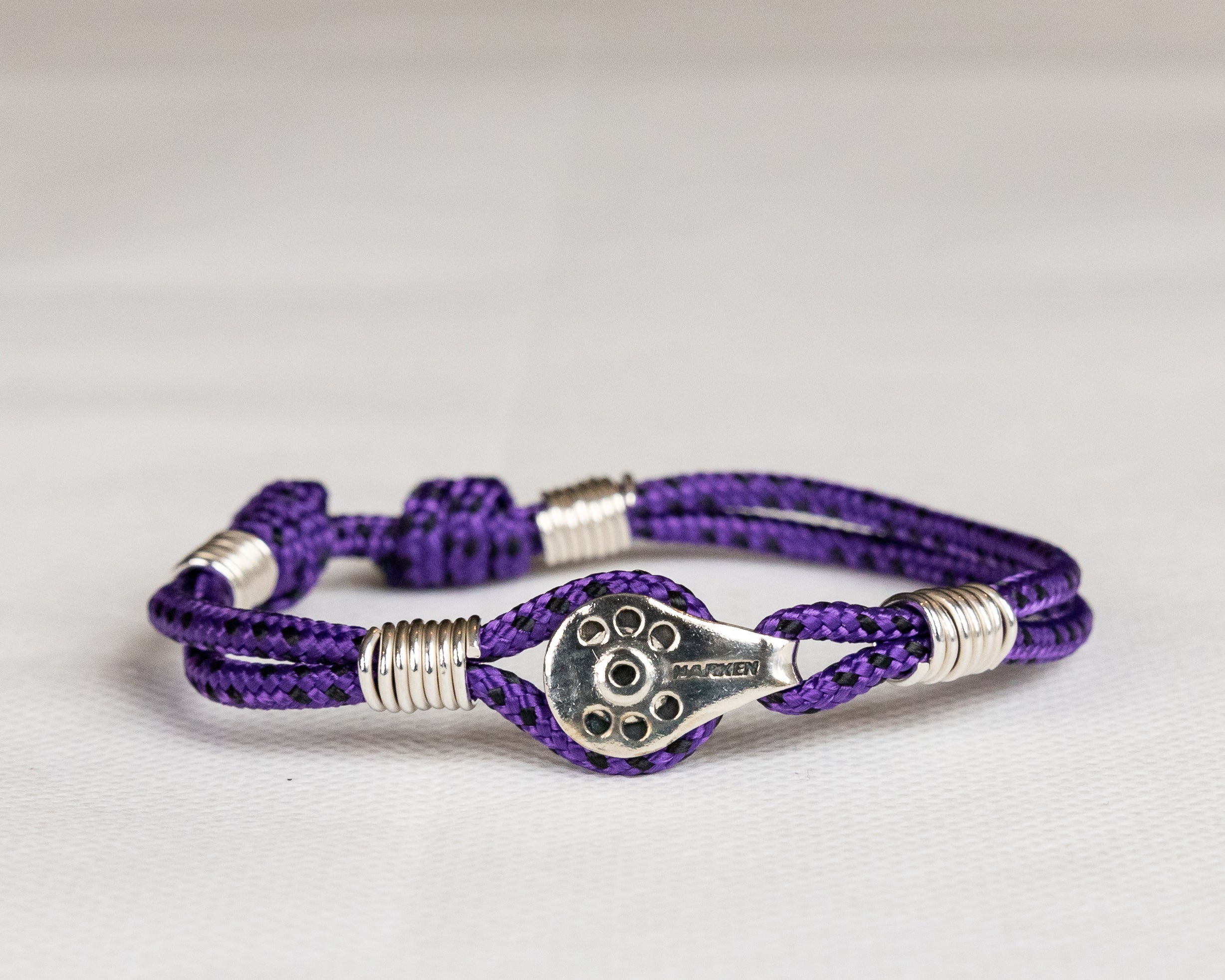 Silver Classic Harken Block 3mm Cord Bracelet
