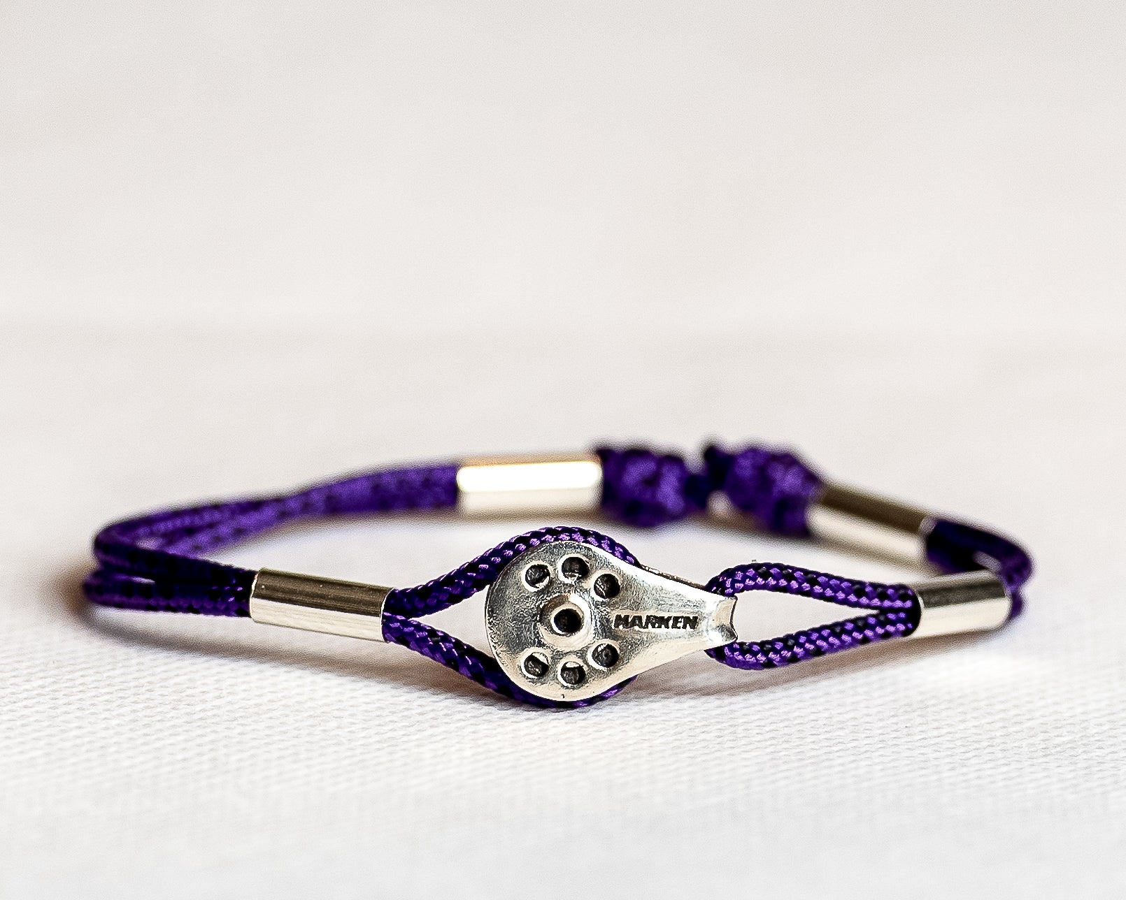 Silver Classic Harken Block 2mm Cord Bracelet