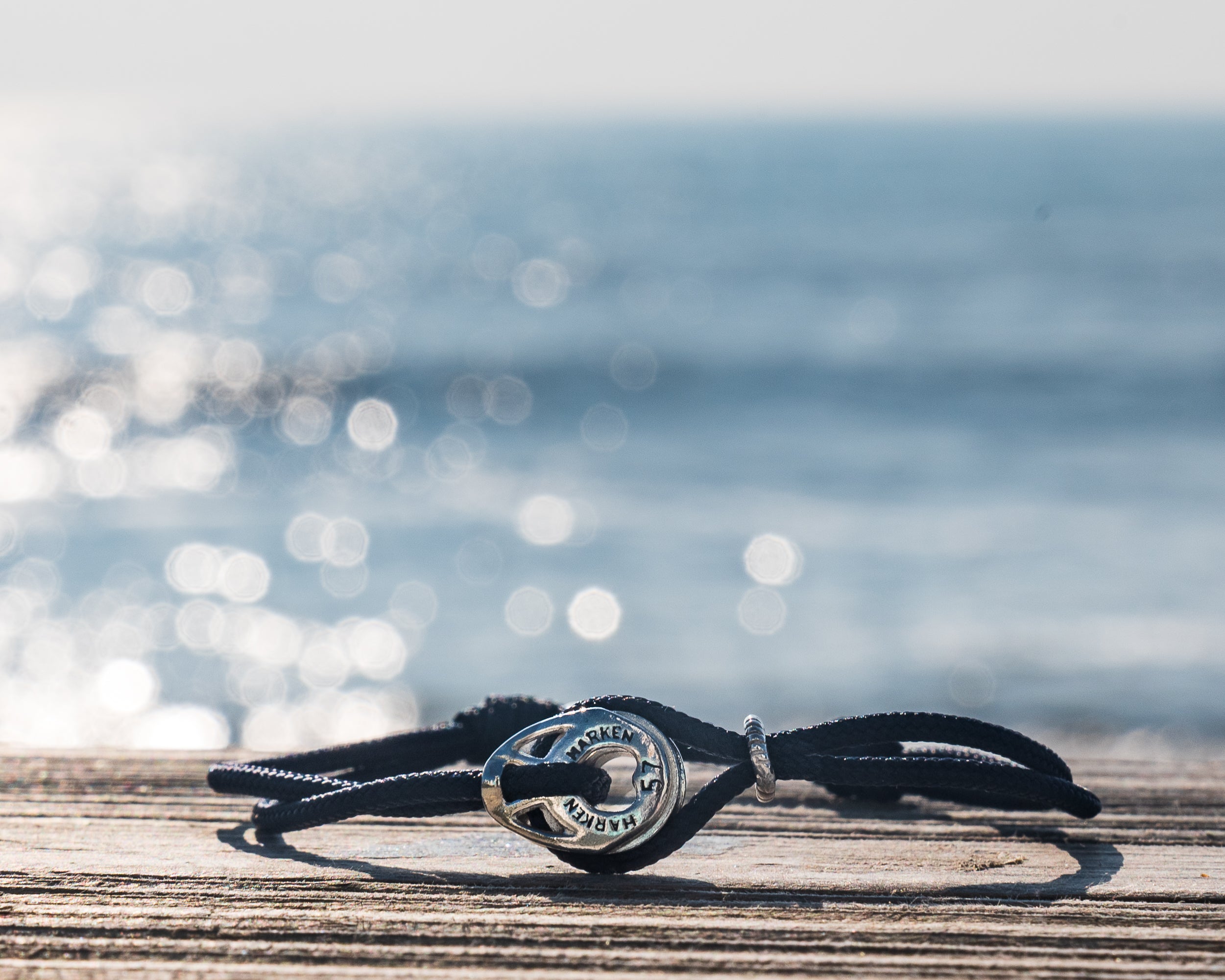 Silver Harken T2 Block Cord Bracelet
