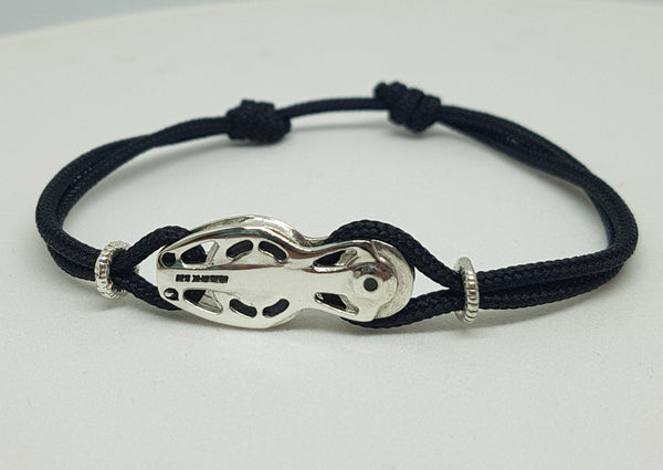 Silver Harken Fiddle Block Cord Bracelet