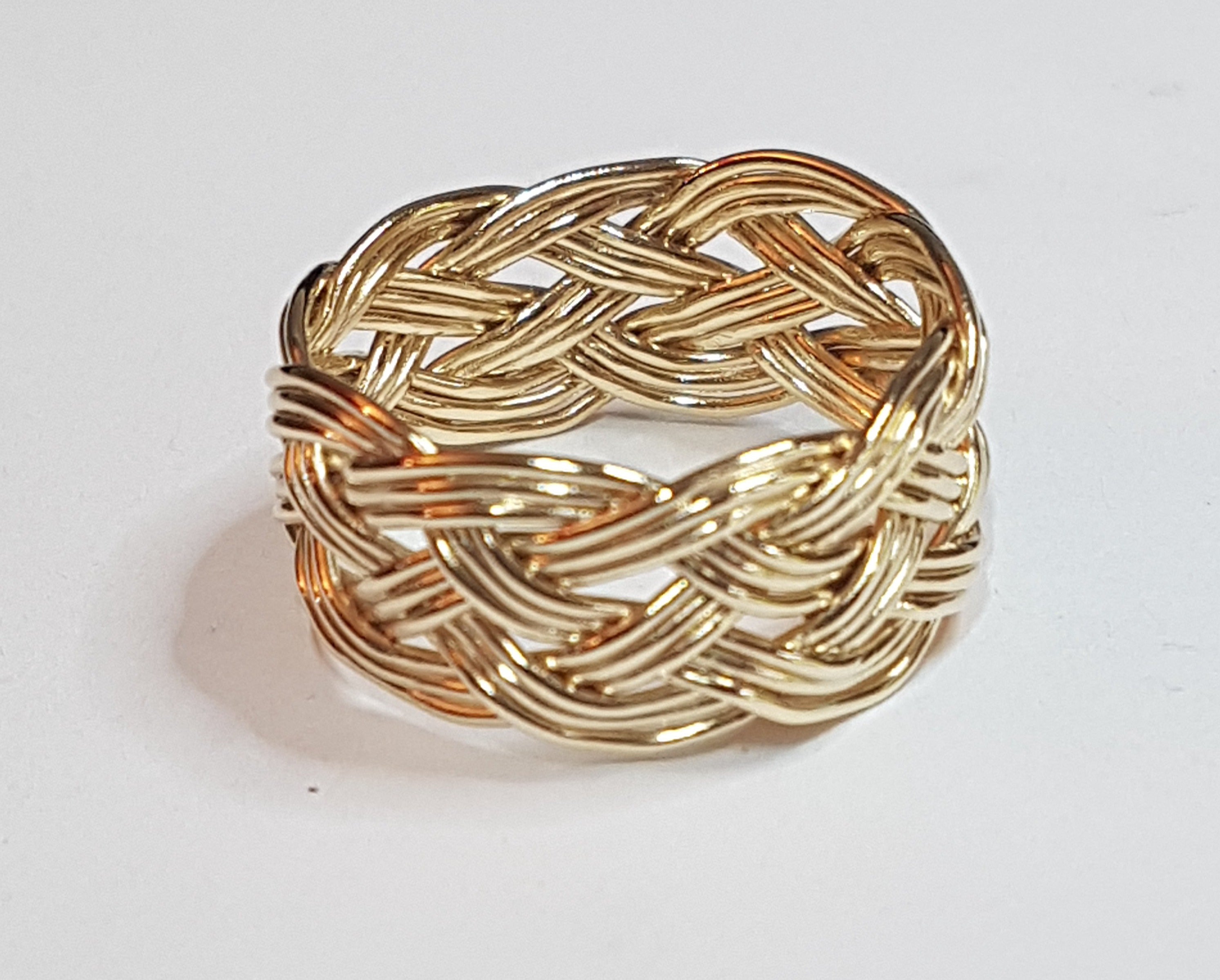 Turks Head Knot Ring, Gold - 3 strand, heavy weight