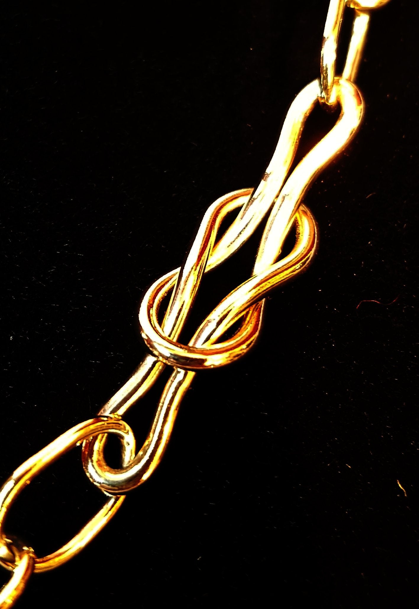 Gold Reef Knot Chain Necklace