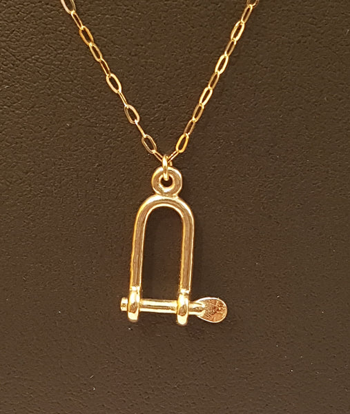 Gold Long Shackle Necklace