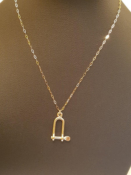 Gold Long Shackle Necklace