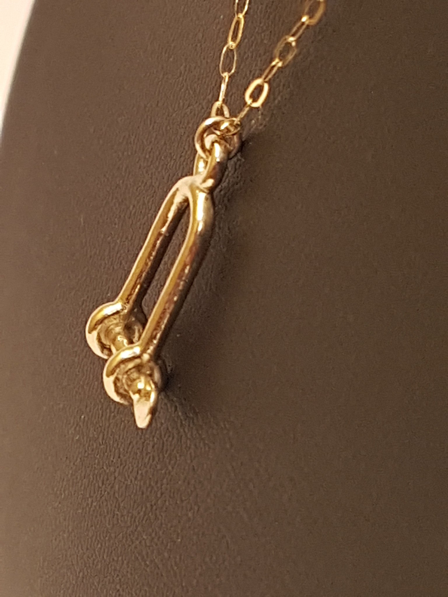Gold Long Shackle Necklace