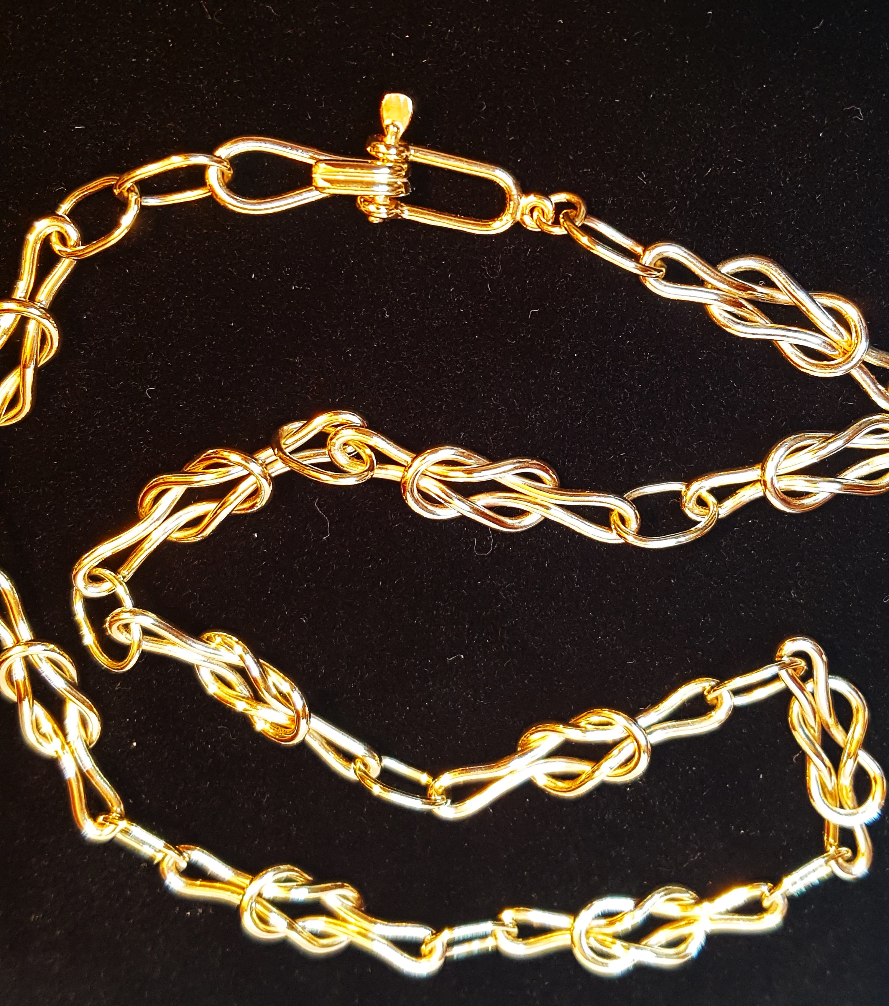 Gold Reef Knot Chain Necklace