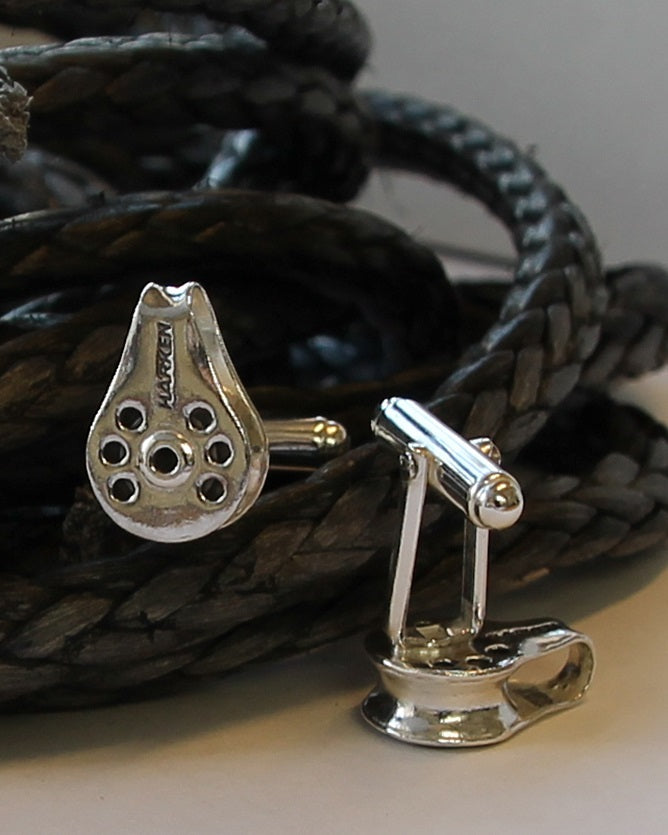 Silver Classic Harken Block Cufflinks