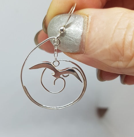Seagull over Wave Pendant