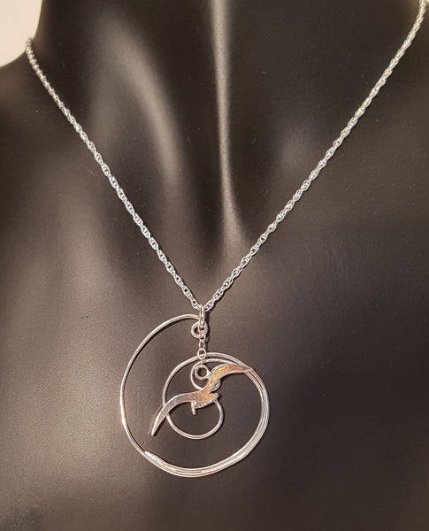 Seagull over Wave Pendant