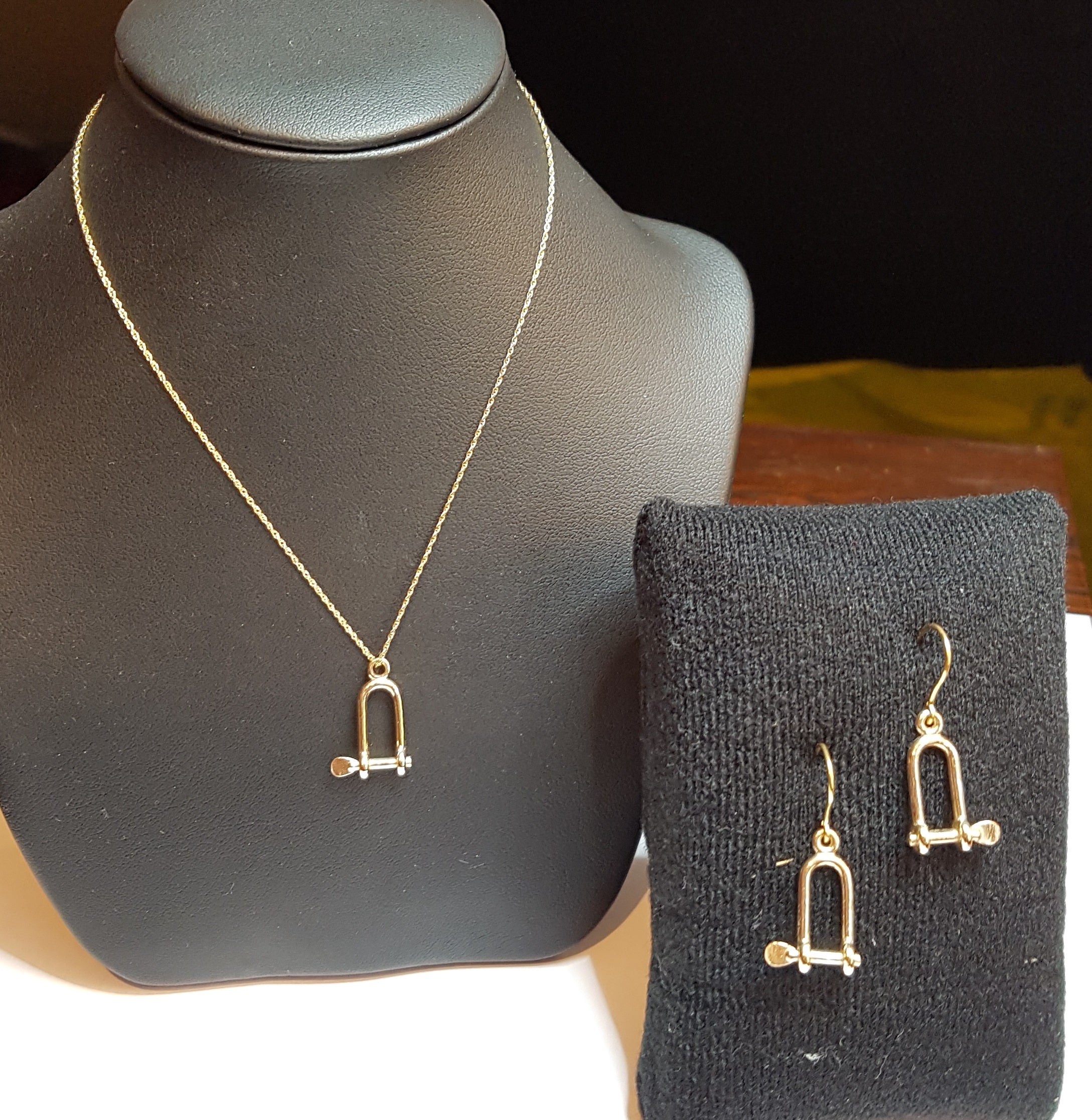 Gold Long Shackle Earrings