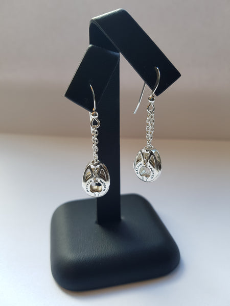 Silver Harken T2 Block Earrings