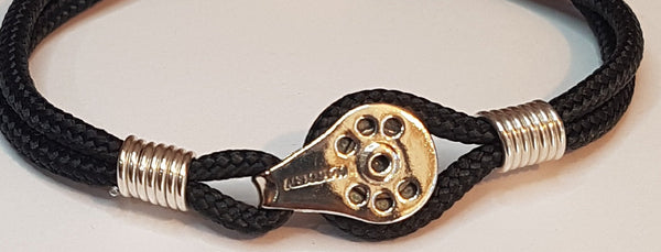 Silver Classic Harken Block 3mm Cord Bracelet
