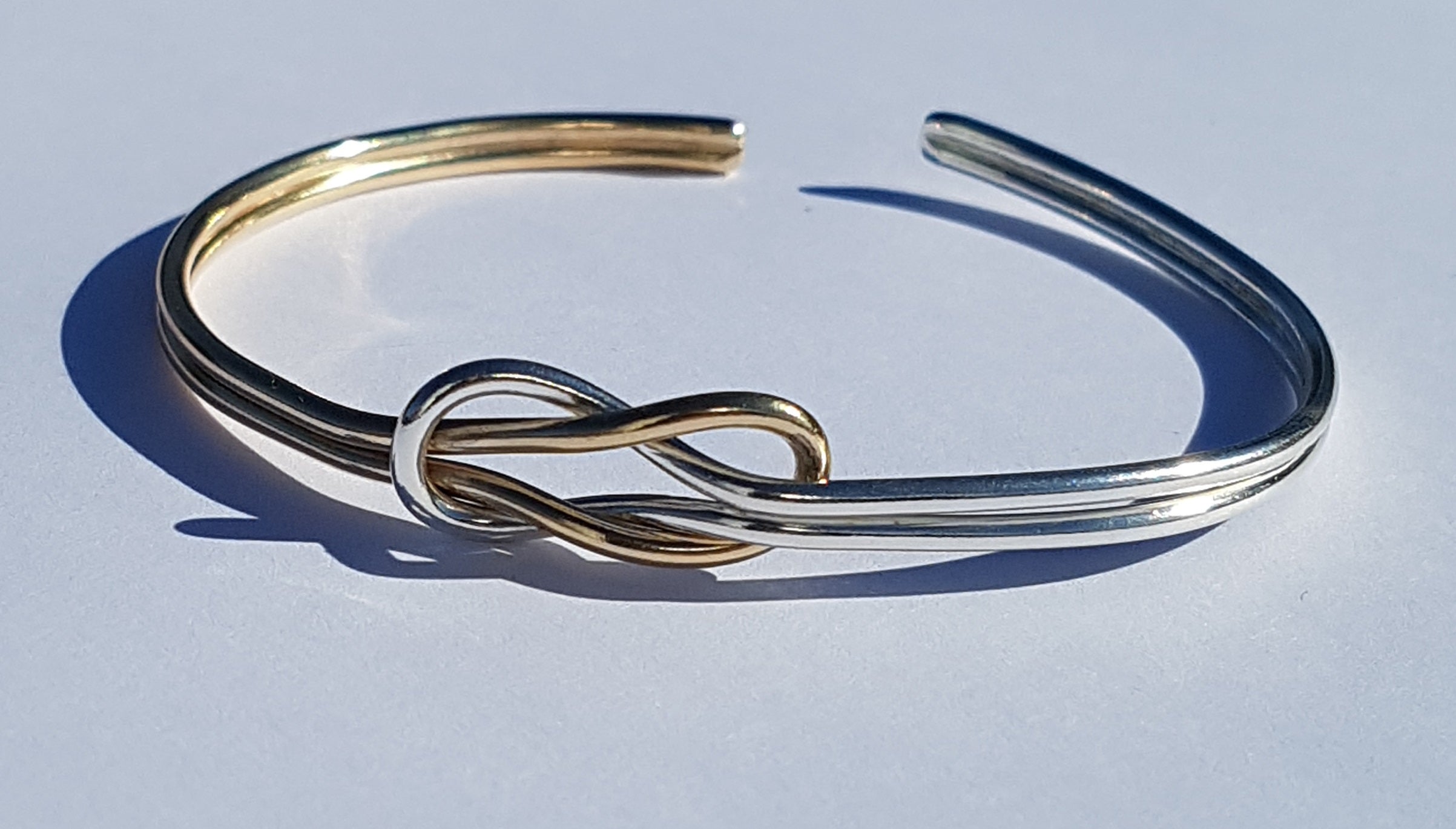 Gold/Silver Reef Knot Bangle
