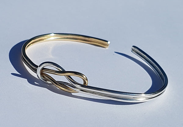 Gold/Silver Reef Knot Bangle