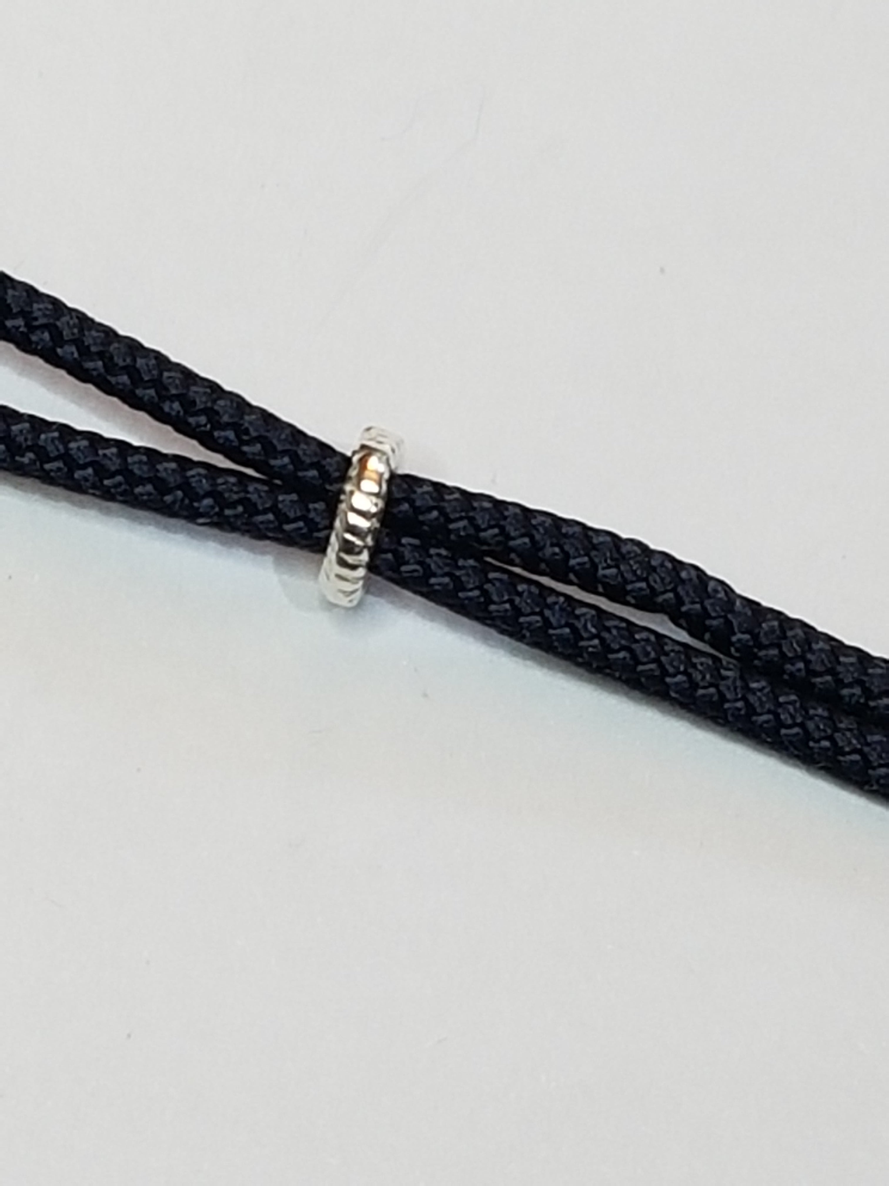Silver Bow Shackle Cord Necklace
