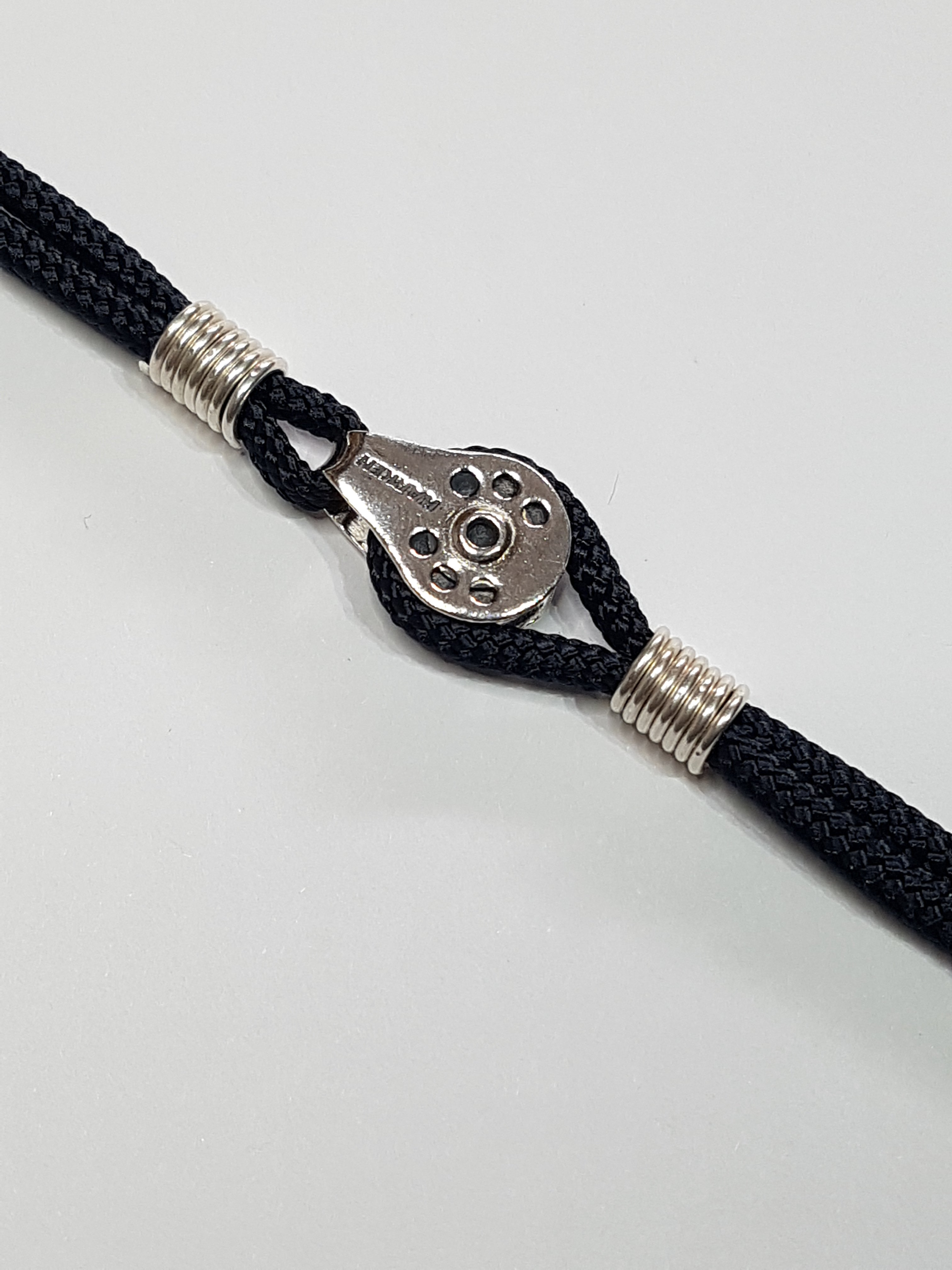 Silver Classic Harken Block 3mm Cord Bracelet