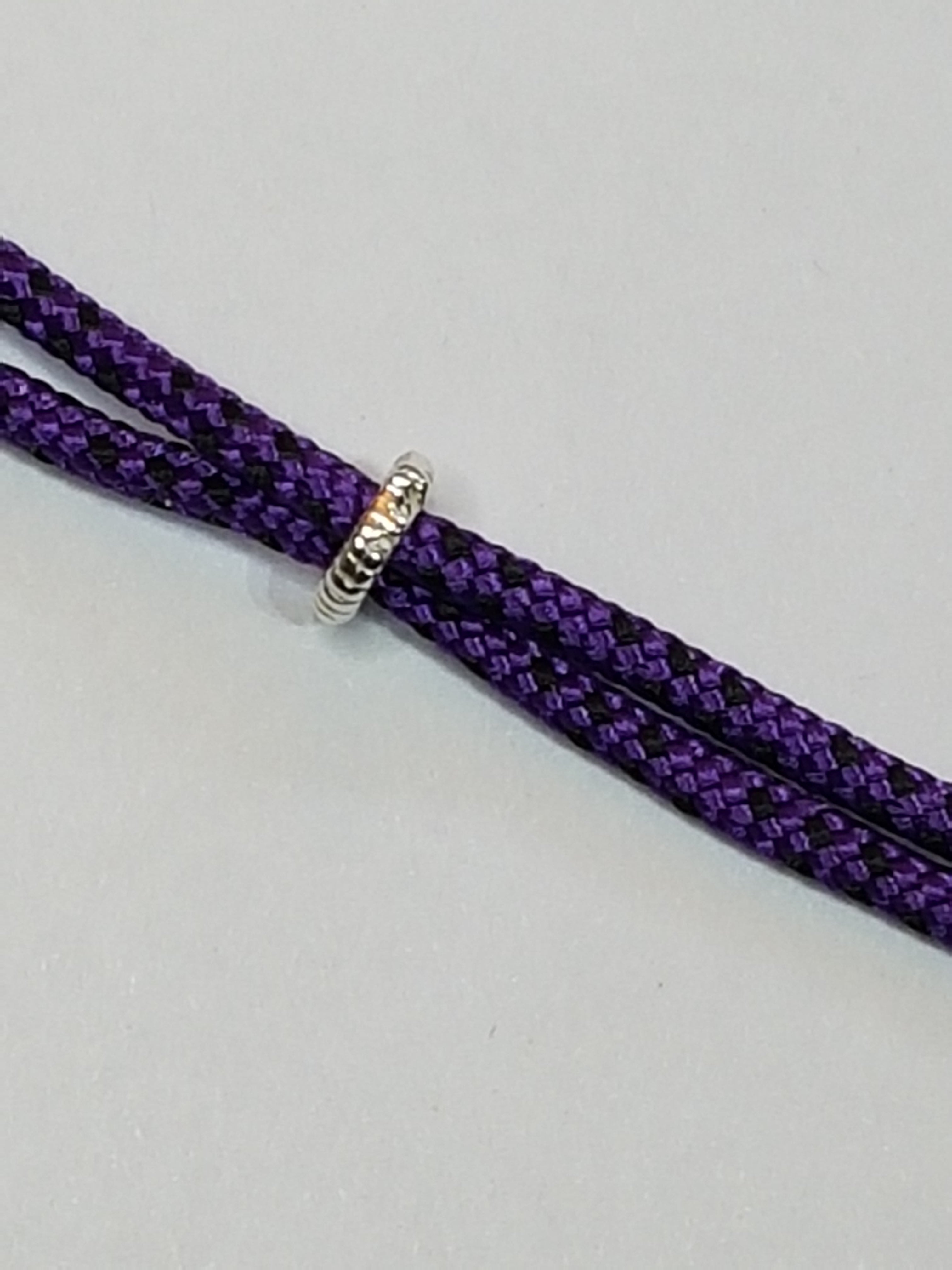 Silver Bow Shackle Cord Necklace
