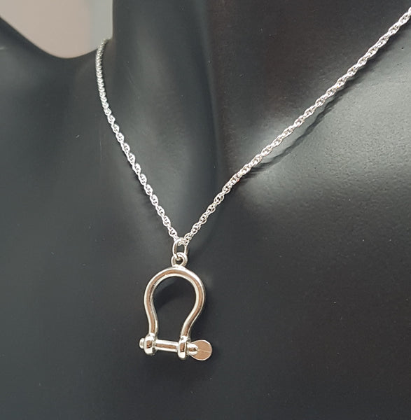 Silver Bow Shackle Necklace