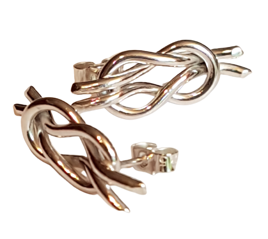 Silver Reef Knot Earrings - stud or drop